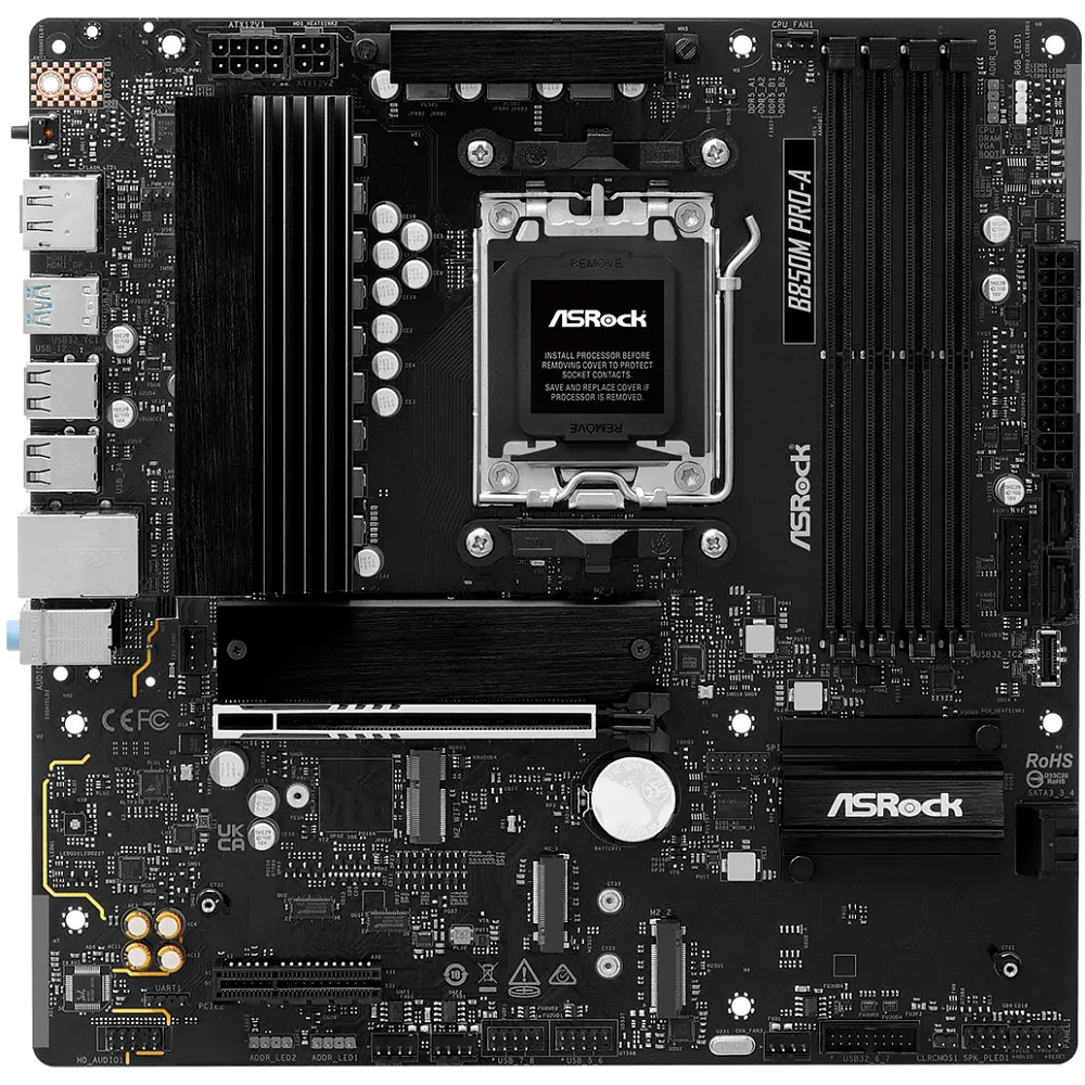 ASRock B850M Pro-A (AM5/B850, 4*DDR5, PCIex16, HDMI/DP, 4xSATA, 3xM.2, 2.5GLan, mATX) - фото 6