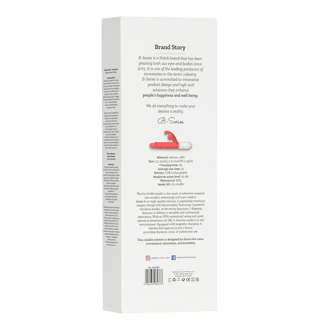 Вібратор B-Series Silicone Vibrator, силіконовий, 10 thrusting and7 Flapping Boss Series 63-00080 103506 - фото 10