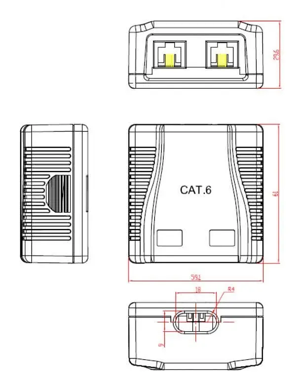 Розетка Cablexpert (NCAC-2U6-01) 2хRJ-45, Cat6, зовнішня, біла - фото 2