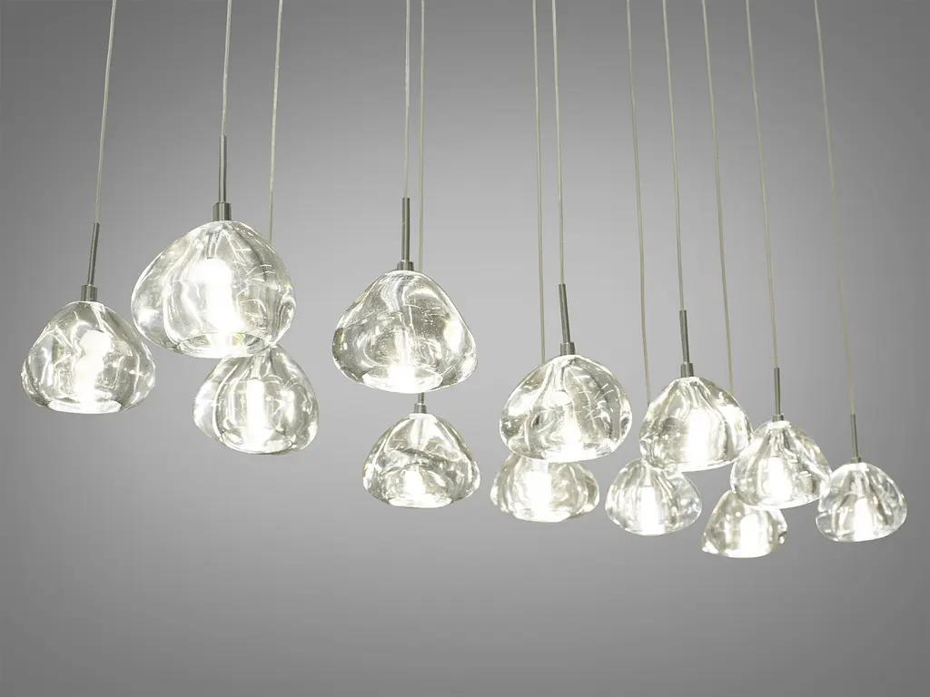 Люстра стельова LED Diasha 3004/12HR 12 ламп, 20W, G4, хром, сучасний стиль для коридору, кухні, офісу - фото 3
