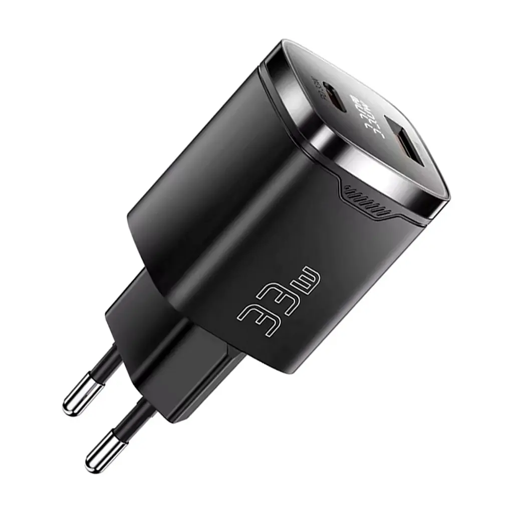 Зарядное устройство 1xUSB-C + 1xUSB 33W GaN black Essager (ECT33W-GMB01-Z) - фото 3