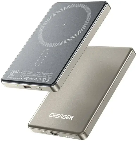 Power Bank Essager Cross-Border Magnetic 5000mAh 20W KR-W002 (EDY5K-YJ0A-Z) Grey UA - фото 5