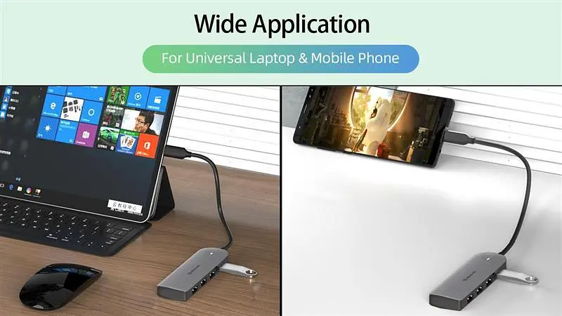 USB-хаб Real-el CQ-415 USB Type-C 4-в-1 - фото 8