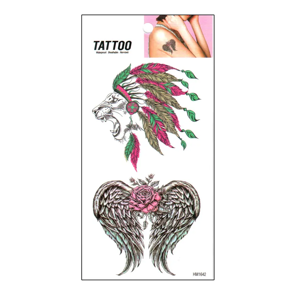 Тимчасове татуювання "Лев - Крила Tattoo" Bambi 1020-HM1642