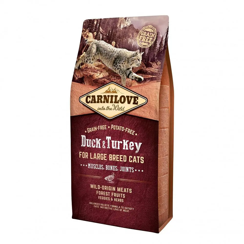 Сухий корм Carnilove Cat Adult Large Duck & Turkey 6 кг з качкою та індичкою для дорослих великих кішок - фото 2