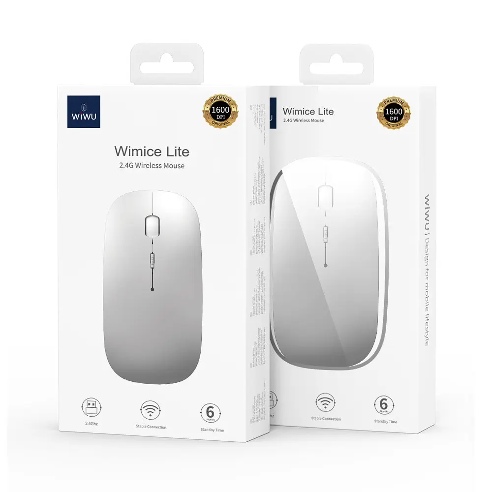 Маніпулятор миша бездротова WIWU Wimice Lite 2.4G Wireless Mouse WM101-C сріблястий - фото 2