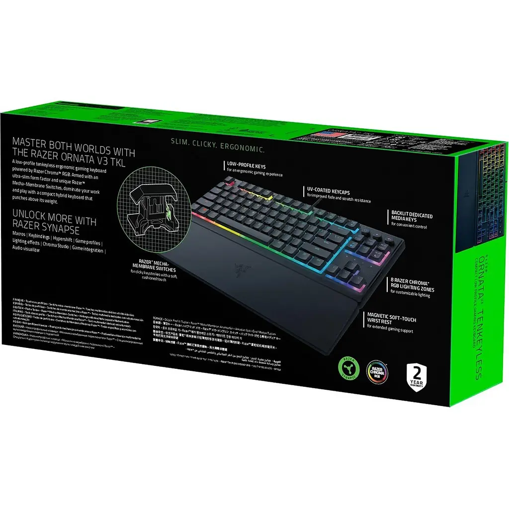 Клавиатура Razer Ornata V3 TKL Mecha-Membrane Switches USB Black (RZ03-04881800-R371) U1 - фото 7