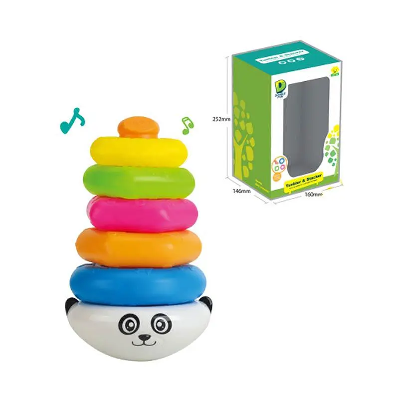 Музична пірамідка-неваляшка Panda Tumbler & Stacker з кільцями (205A)