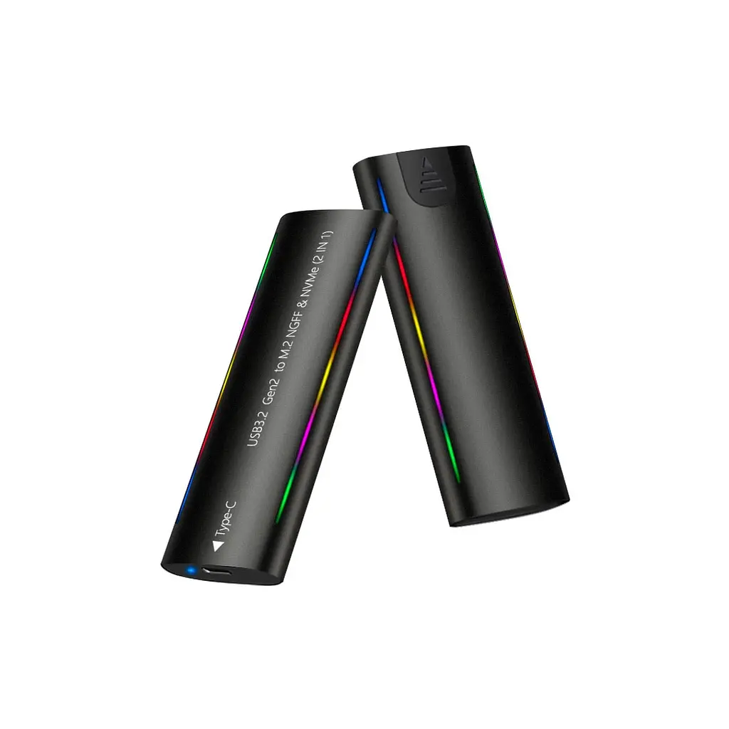 Кишеня зовнішня Dynamode M.2 SSD NVMe/SATA combo USB3.2 GEN2 Type-C aluminium black (DM-CAD-SSD10) - фото 2