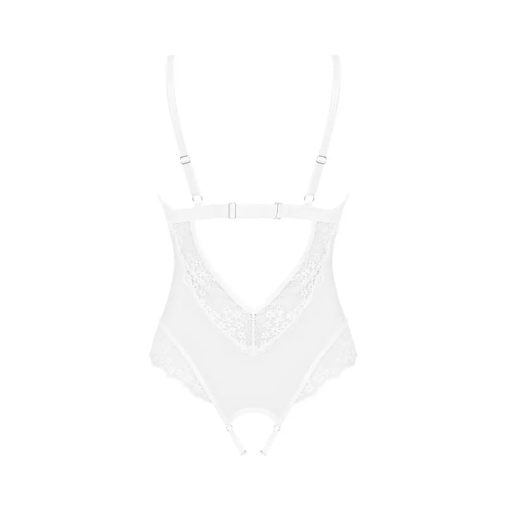 Еротичне напівпрозоре боді Obsessive Heavenlly crotchless teddy M/L, з доступом - фото 4