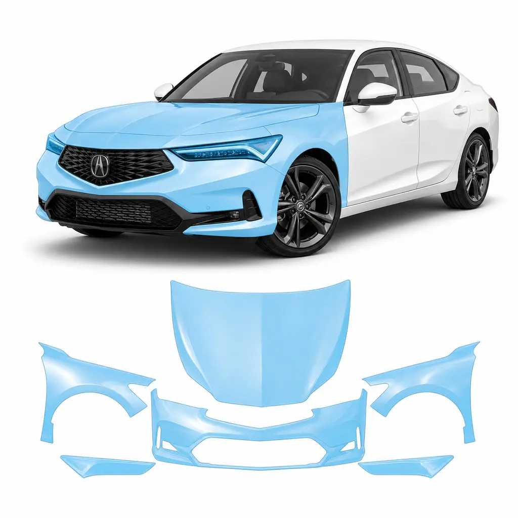 Антигравійна захисна бронеплівка за лекалами для Acura Integra V 2023 - передня частина авто (капот бампер крила))