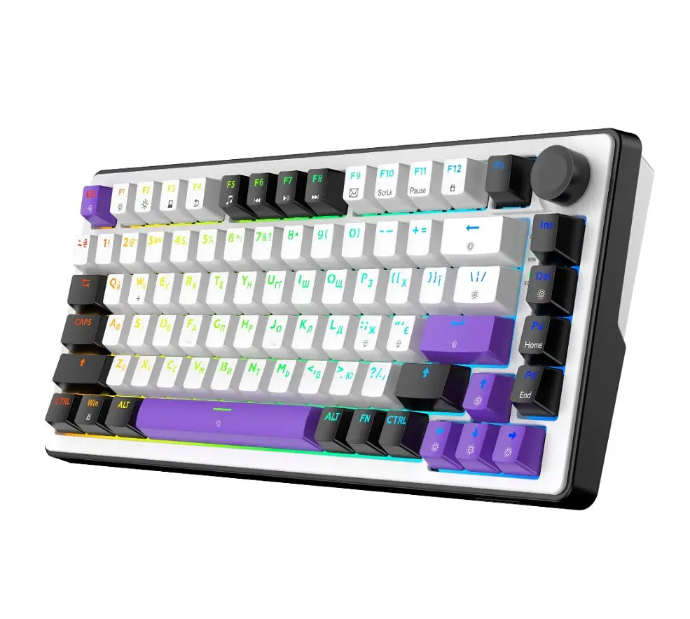 Клавиатура игровая механическая HATOR HK-75-WV Hellyberry Switch USB White-Violet - фото 3