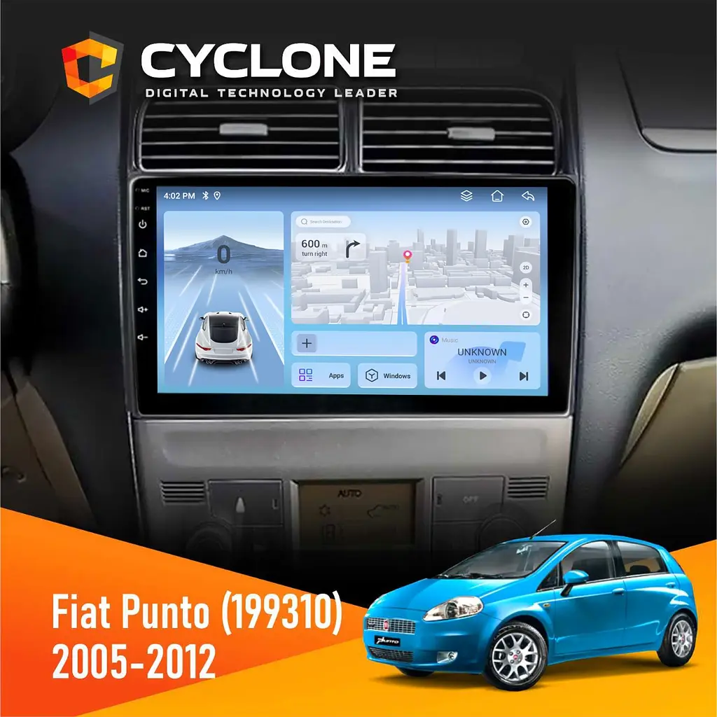 Штатна магнітола Fiat Punto, Linea 2005-2014 Cyclone C9-012 4x64, DSP, 4G Cyclone (НФ-00008691)
