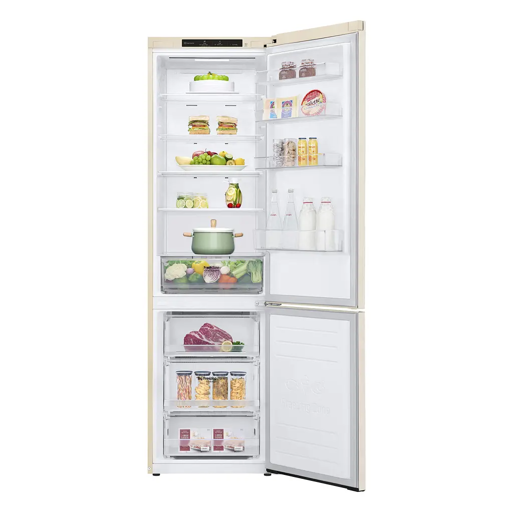Холодильник LG 203x60х68 холодильное отделение 277 л морозильное отделение 107 л 2 дверь А+ NF бежевый (GC-B509SECL) - фото 2