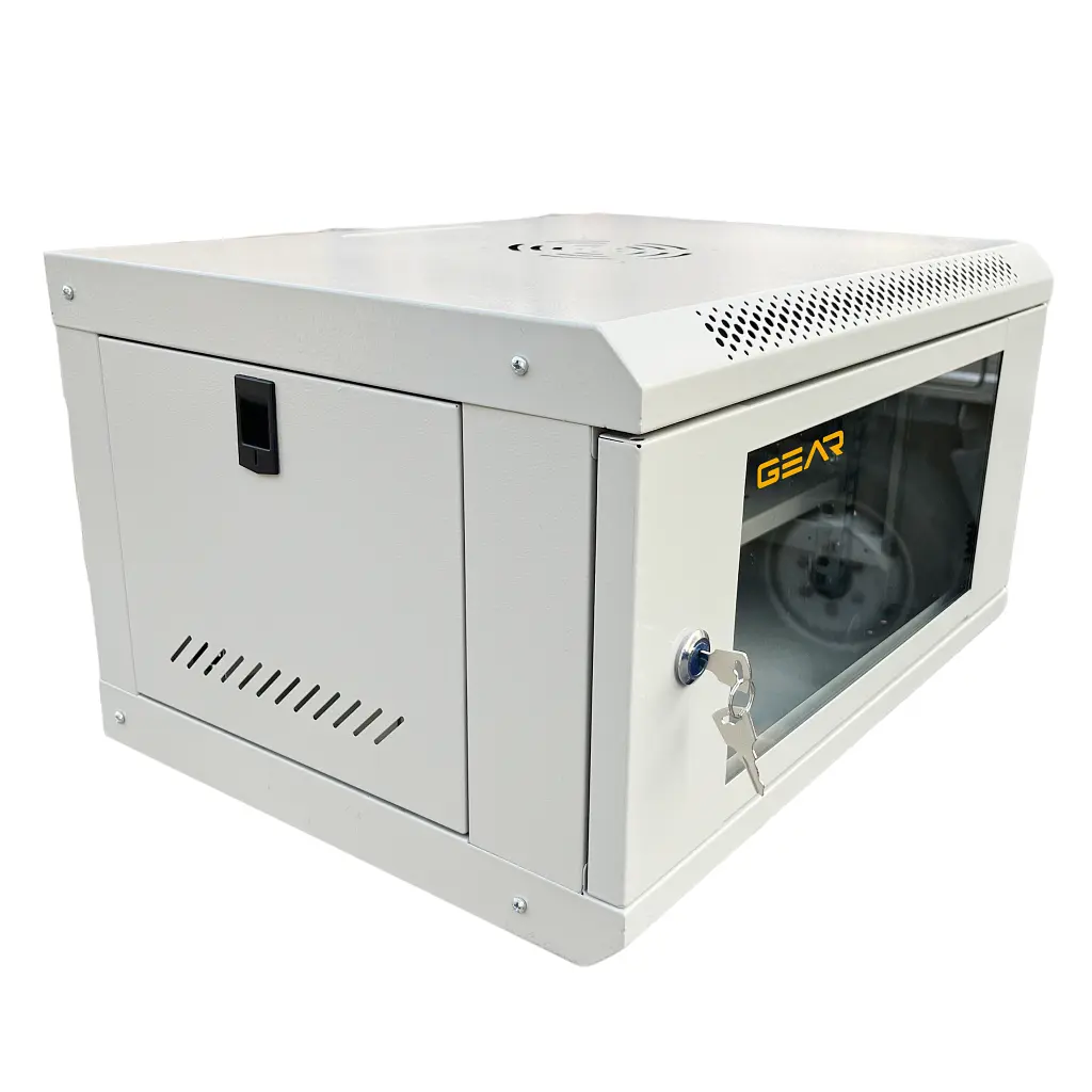 Шафа настінна GEAR 6U 19" 600x600x300 мм, + полиця 19", сіра (GWMSN-6U-600-600G) - фото 4
