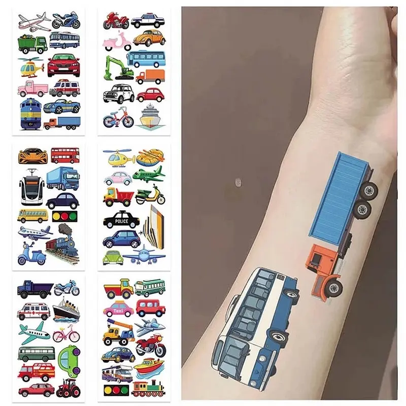 Набір тимчасових тату "Транспорт №1" Fresh Tattoo transport-tattoo-1-10, 10 штук, розмір 12 х 7 см - фото 7