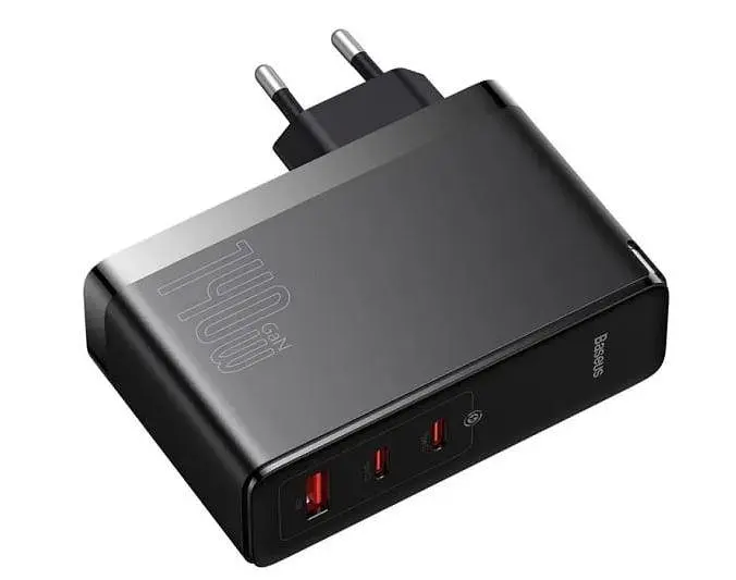 Мережевий зарядний пристрій Baseus GaN5 Pro Fast Charger 2C+U + Cable Type-C to Type-C 140W CCGP100201 Black - фото 3