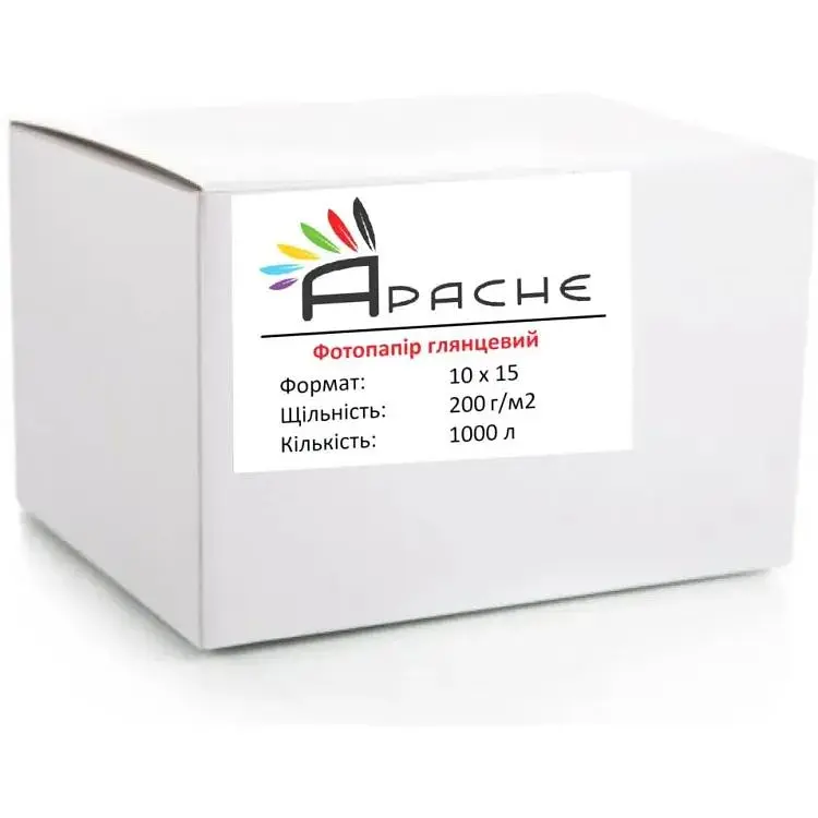 Фотопапір глянець Apache 200 г/м2 10x15 см Білий 1000 шт (10419)