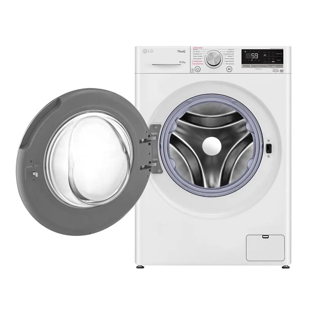 Пральна машина LG фронтальна 105 кг 1400 A+++ 57 см дисплей пара інвертор білий - фото 3