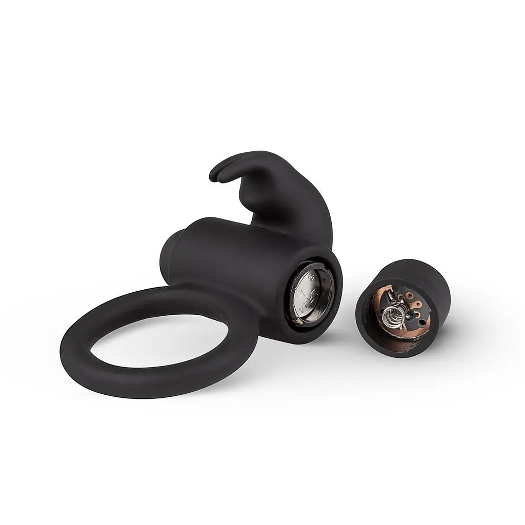 Ерекційне кільце EasyToys Bunny Vibe Ring 7.4 см (чорний) - фото 6