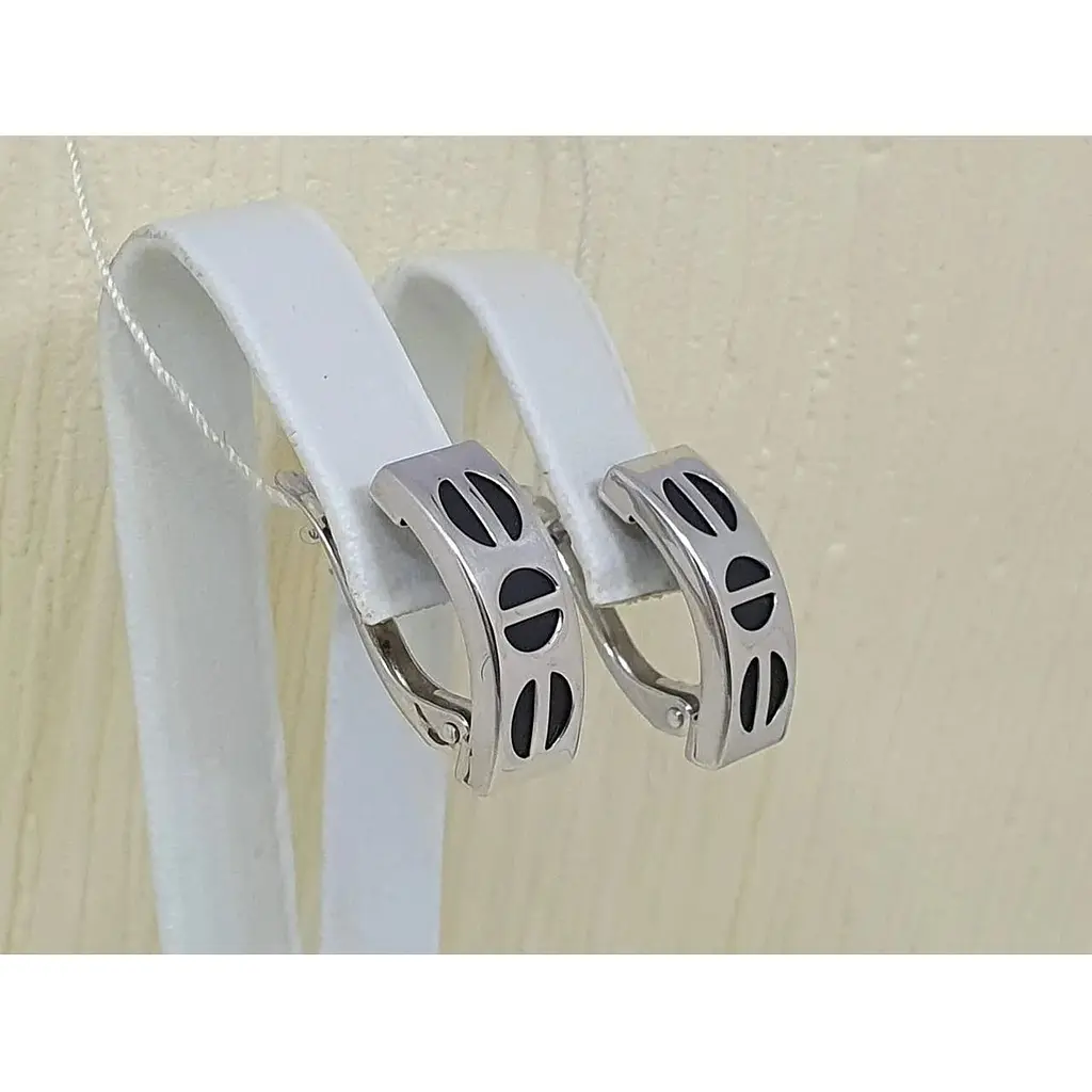 Серебряные серьги Tango с каучуком. 930014С - фото 3