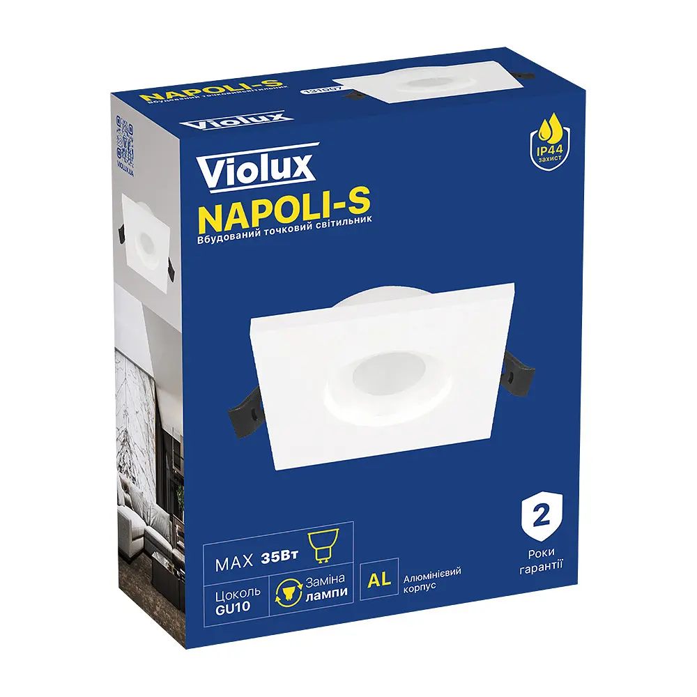 Світильник точковий Violux NAPOLI-S GU10 IP44 білий ( 131007 ) - фото 2