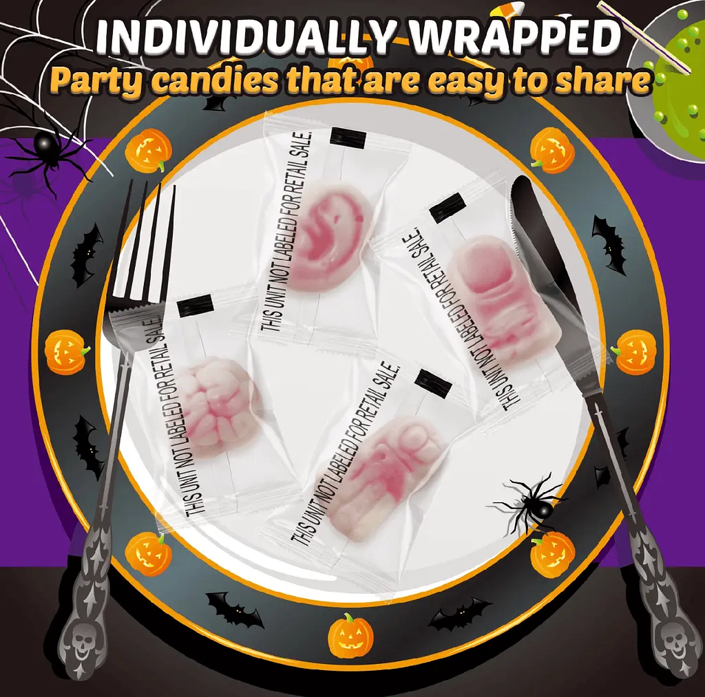 Жувальні цукерки Amos Halloween Peelerz Body Parts Gummies Candy 240г - фото 4