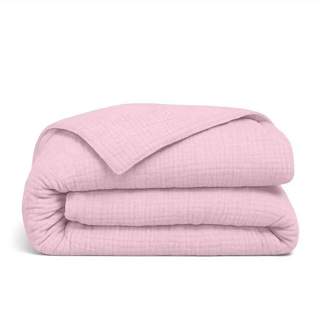Комплект постільної білизни Cosas двоспальний без простирадла муслін BABY BLUSH 180 x 220 см (Set_Muslin_009BabyBlush_180_2) - фото 5