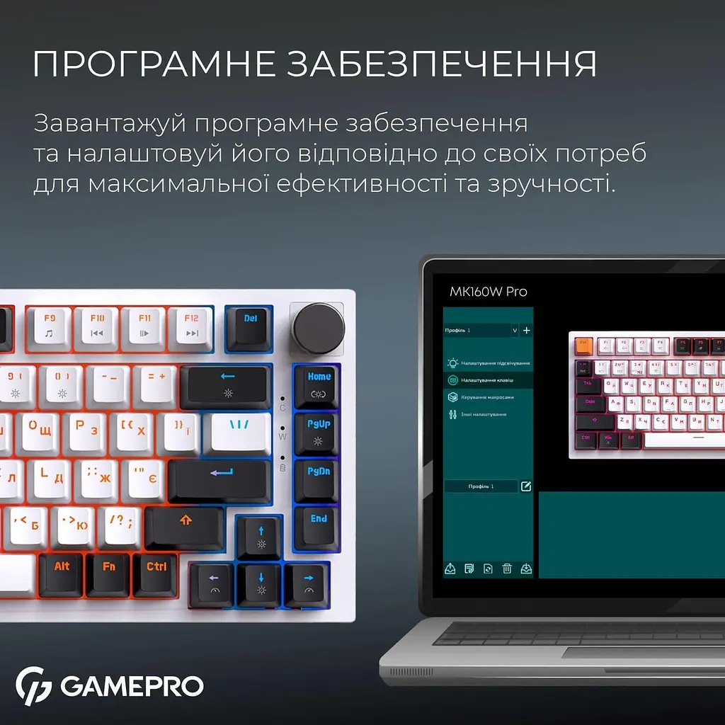 Клавиатура GamePro Asgard Valhalla 75% Exploded QLAB Orange Switches (MK160W Pro) - фото 8