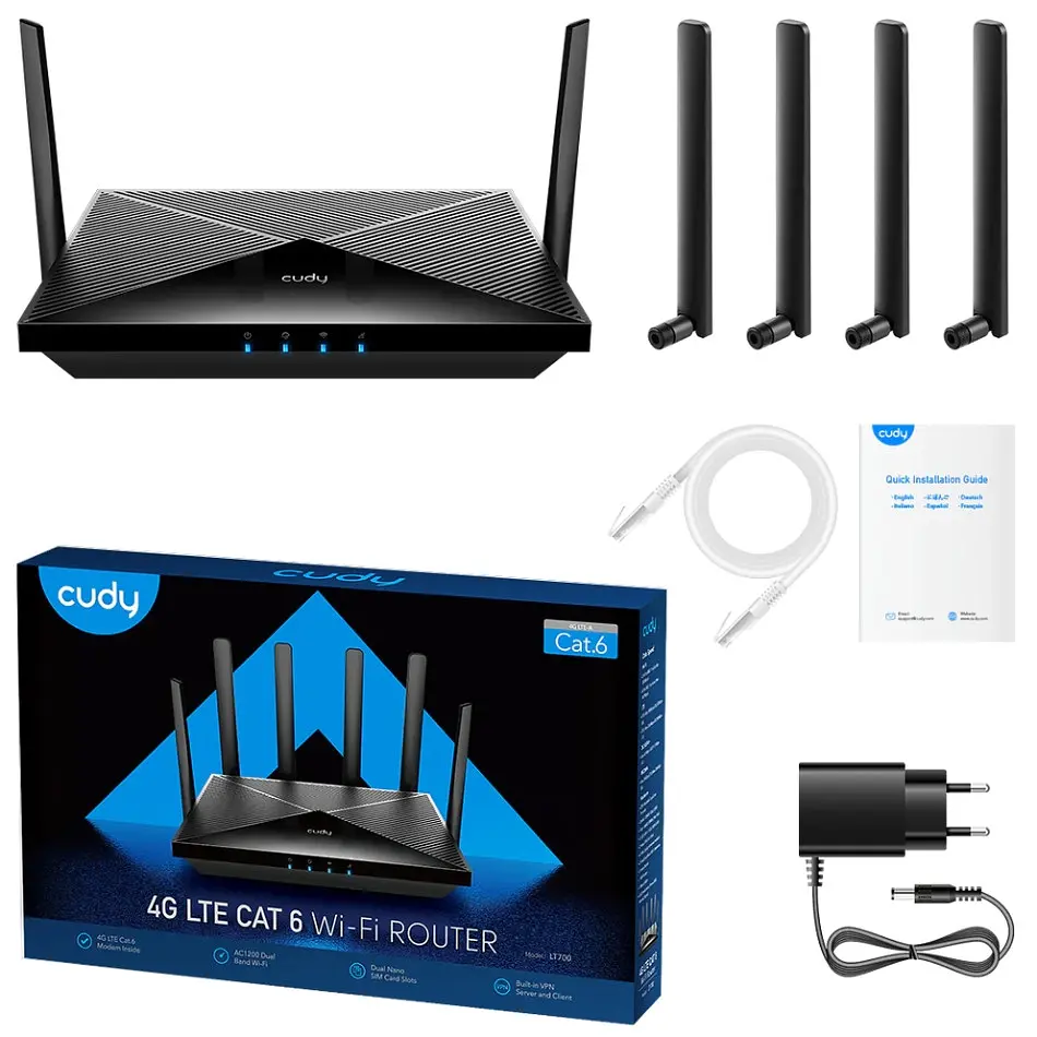 Маршрутизатор Cudy LT700, AC1200 Wi-Fi 4G LTE-Cat6 Dual Sim Gigabit Router - фото 4