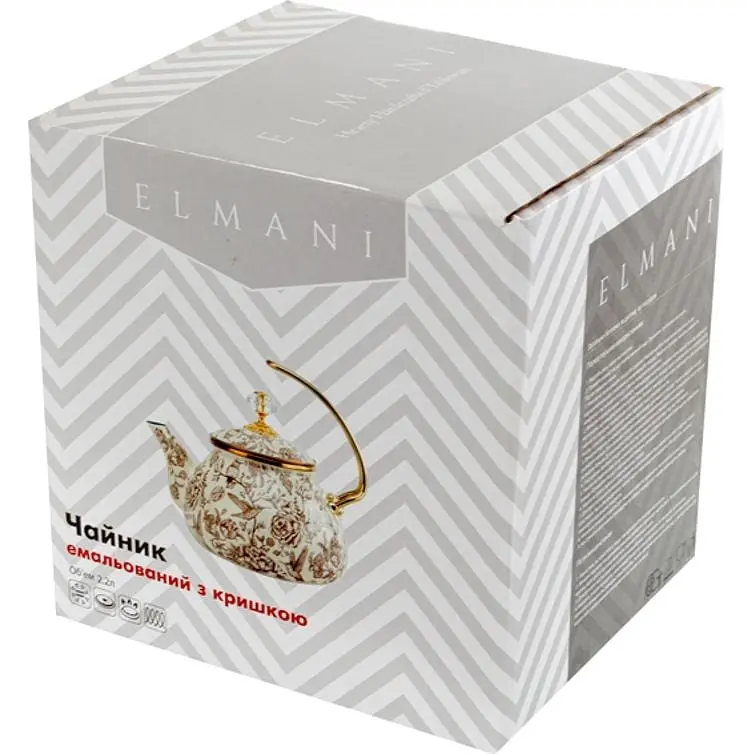 Чайник емальований Elmani Vitaly з кришкою 2.2 см (763-024) - фото 2