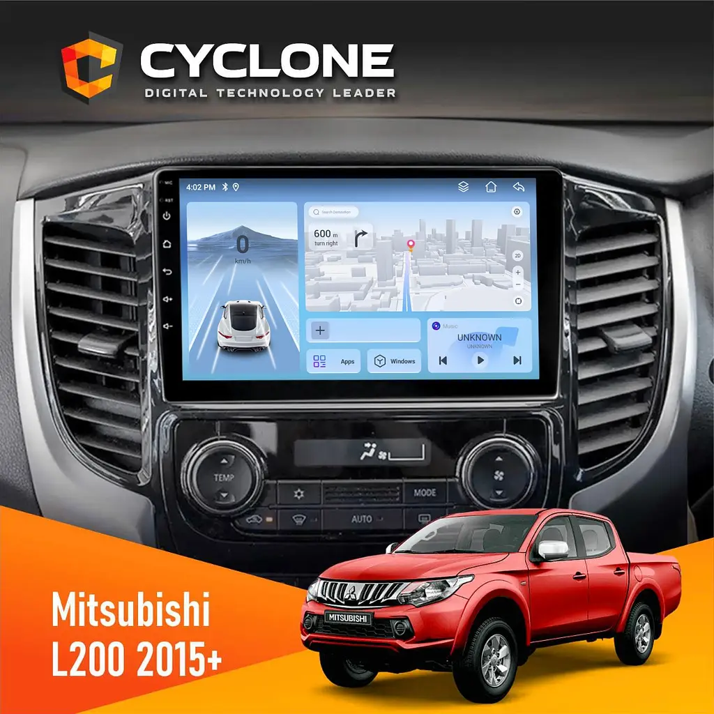 Штатна магнітола Mitsubishi L200 2015+ Climate Cyclone C9-012 4x64, DSP, 4G Cyclone (НФ-00007962)