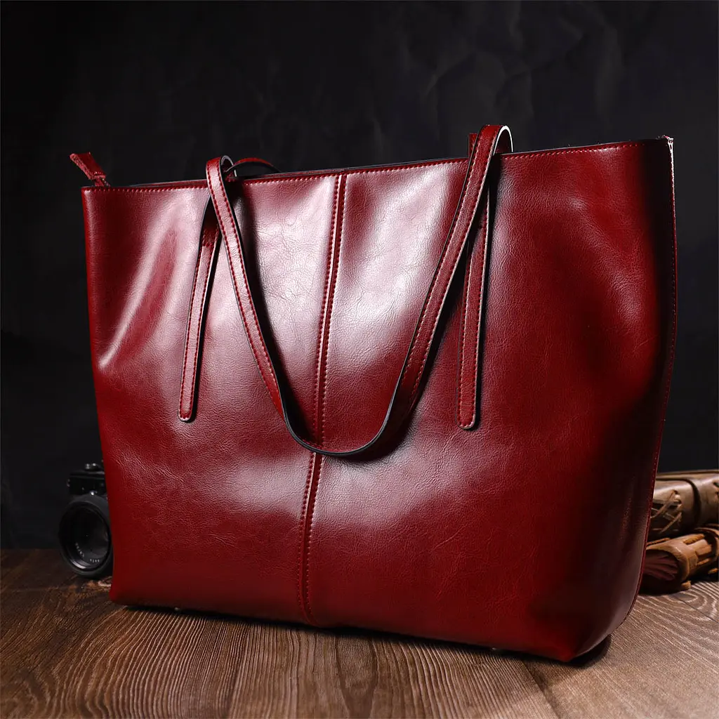 Жіноча шкіряна сумка Vintage 36х30х12 см sum0022676 - фото 8