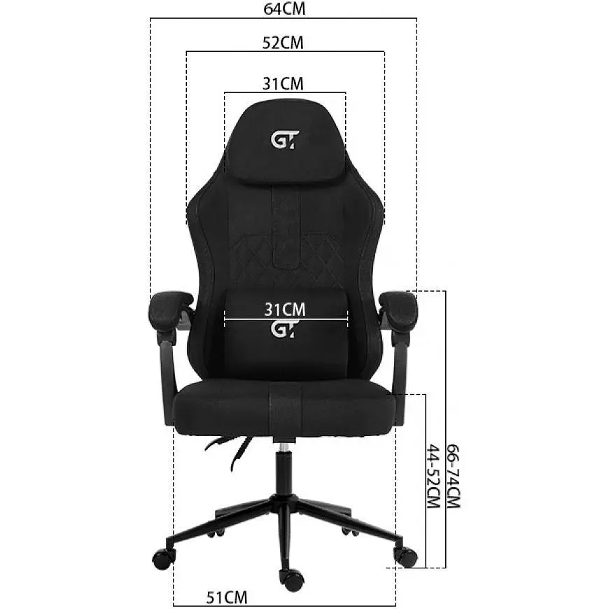 Геймерське крісло GT Racer X-2326 Fabric Black/Blue [147936] - фото 5