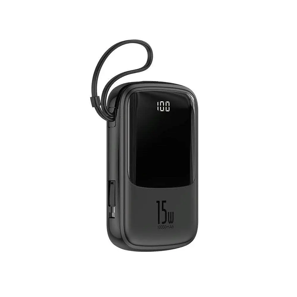 Power Bank Baseus Q pow Digital Display 3A Power Bank 10000mAh (With IP Cable) Black