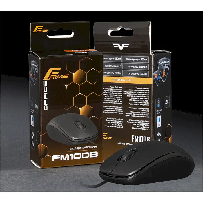 Миша Frime FM-100B USB Black - фото 4