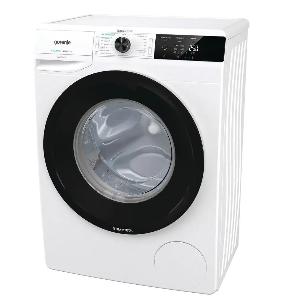 Пральна машина Gorenje з фронтальним завантаженням WE62SDS, 6кг, 1200, A+++, Пар, глибина 43см, Дисплей, Білий (WE62SDS) - фото 4