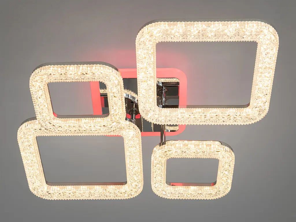 Люстра стельова LED Diasha 2205/2+2HR, 70W, 3200K-6000K, білий метал, сучасний стиль, з пультом, 3850 lm - фото 2