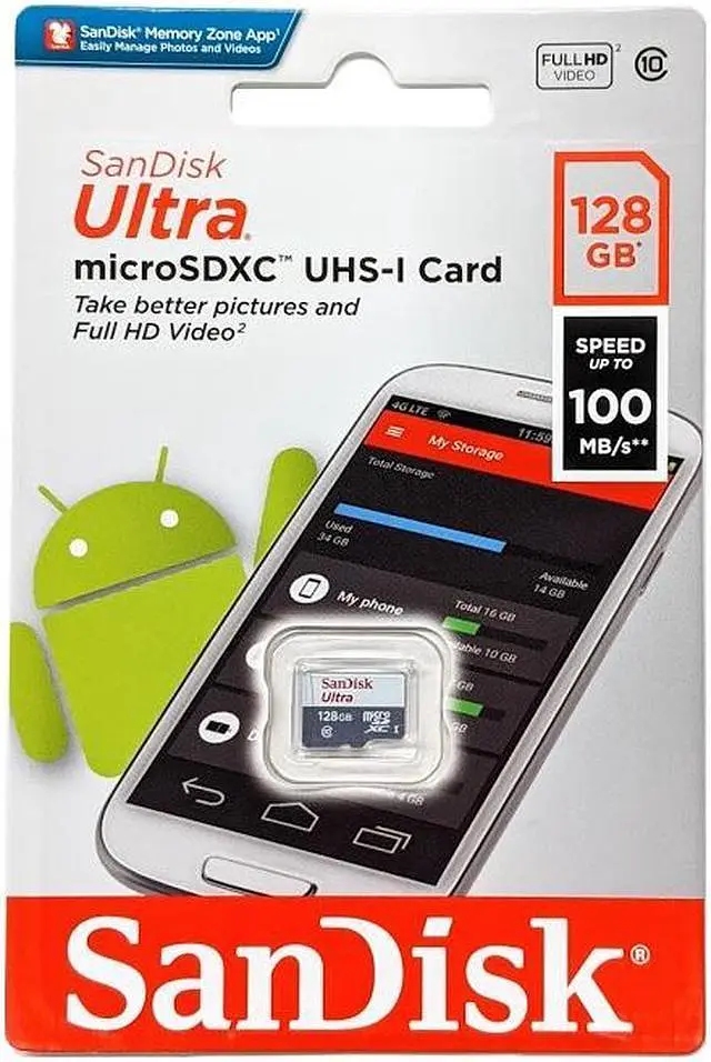 Карта памяти SanDisk MicroSDXC 128 GB Ultra UHS-1 card only SDSQUNR-128G-GN6MN - фото 4