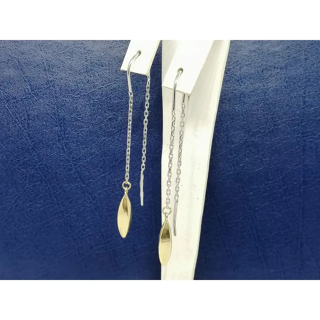 Золотые серьги-протяжки Столичная Ювелирная Фабрика. 106753БЖ - фото 3