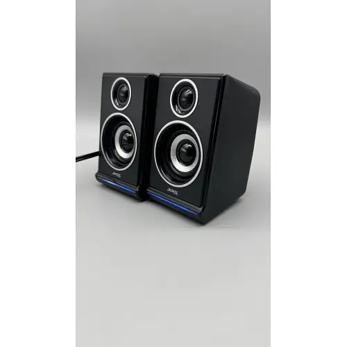 Колонки для компьютера JEDEL S-578, 2.0, 6 Вт, USB питание, mini jack 3.5 мм, RGB подсветка, черные - фото 2