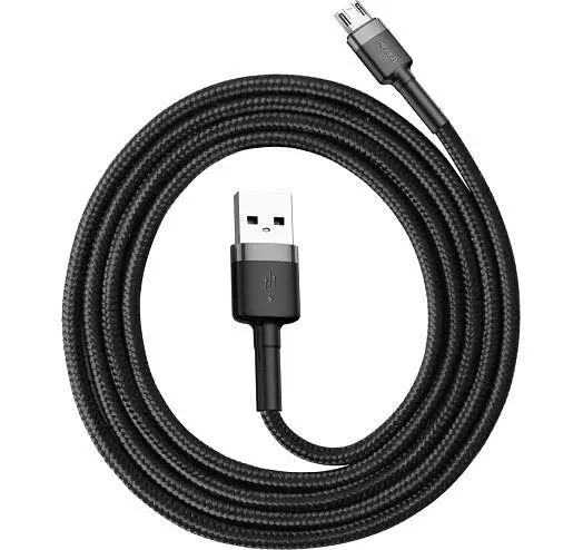 Кабель Baseus Cafule Cable USB for Micro 2.4 A 1 м Gray Black (CAMKLF-BG1) - фото 2