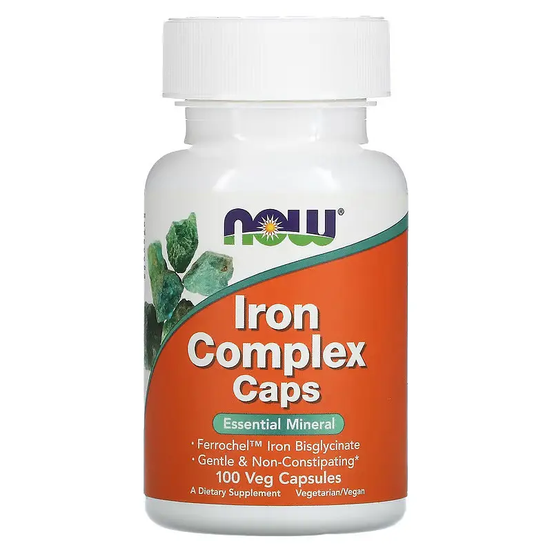 Вітаміни та мінерали Iron Complex, 100 вегакапсул NOW fit0017745