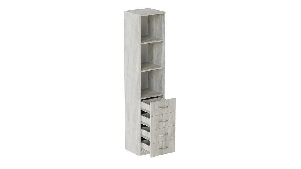 Пенал Анжело Ferrum-decor на 3 полиці із 4 ящиками 1900x400x380 ДСП Бетон 16 мм (FRD-104929) - фото 2