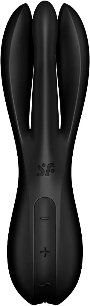 Кліторальний вібратор Satisfyer Threesome 2 Black, 3 гнучкі пальчики, 3 мотори - фото 5