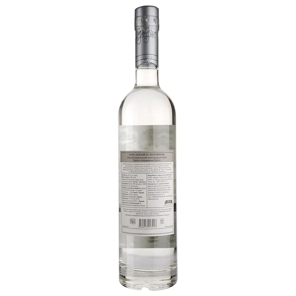 Чача Askaneli Platinum, 40%, 0,5 л - фото 2
