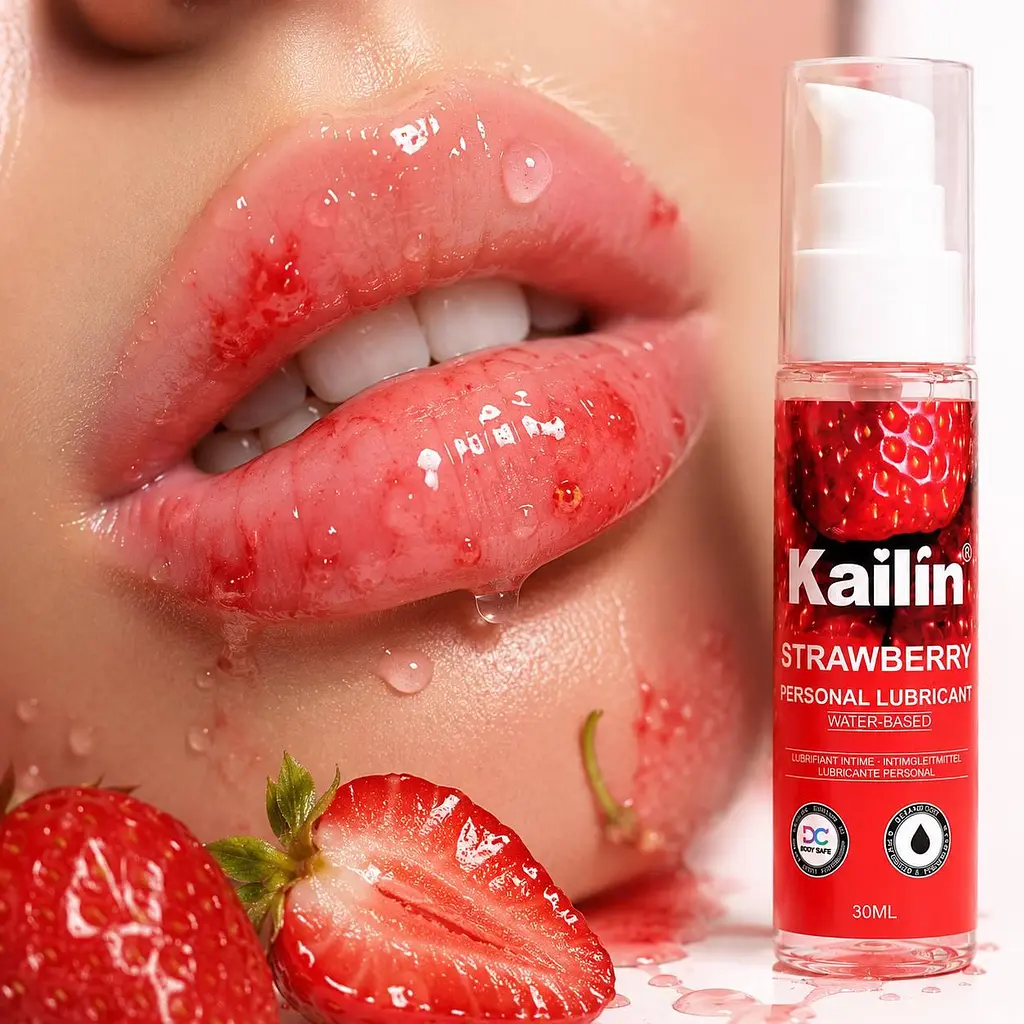 Лубрикант Kailin Strawberry на водній основі, полуничний смак, флакон 30 мл - фото 6