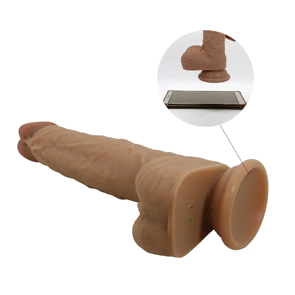 Вібратор на присосці PRETTY LOVE Jonathan 8,3 Light Brown, 3 vibration functions Thrusting Wireles PRETTY LOVE BW-008111W 100611 - фото 7