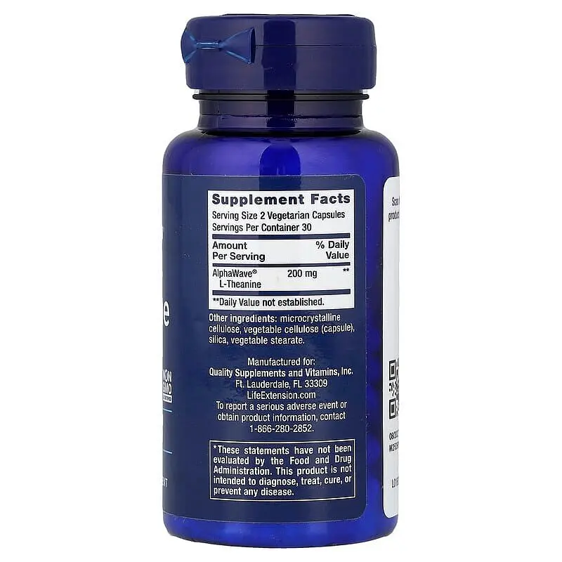 Тіанін Life Extension L-Theanine 100 mg, 60 вегакапсул - фото 2