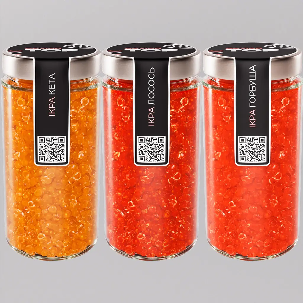 Ікра "Горбуша+Кета+Лосось" CapsFood імітована в Банці 500+500+500 г